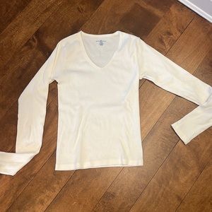 Brandy Melville off white long sleeve v neck